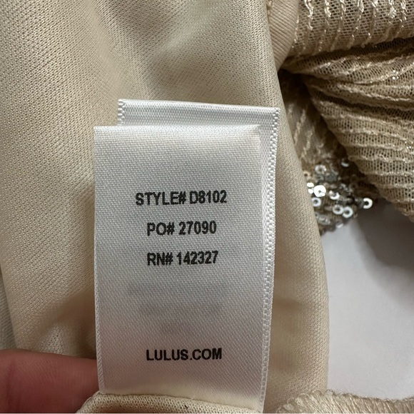 Lulus XS Gold Sequin Fit & Flare Mini Dress Sparkly Party Cocktail - Picture 14 of 16